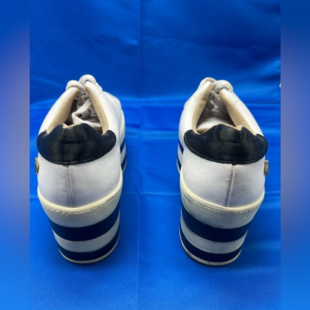 Vintage 90s Dorothy Gaynor Platform black White Sneakers 7.5 (SN) - Picture 7 of 15